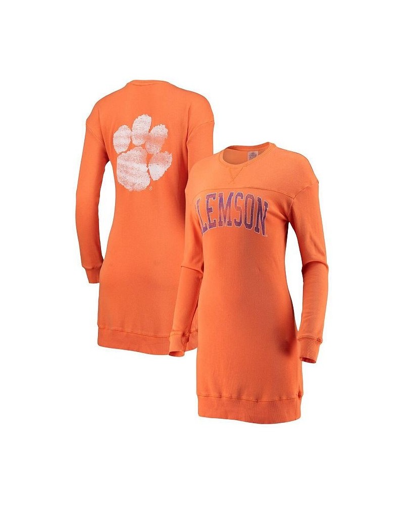 Women's Orange Clemson Tigers 2-Hit Sweatshirt Dress Orange $33.79 Dresses