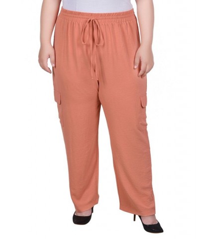 Plus Size Long Pull On Cargo Pants Tawny Orange $14.20 Pants