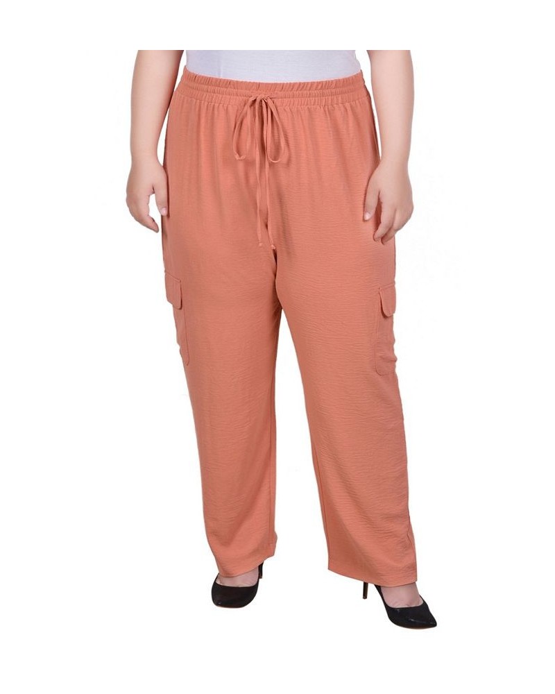 Plus Size Long Pull On Cargo Pants Tawny Orange $14.20 Pants