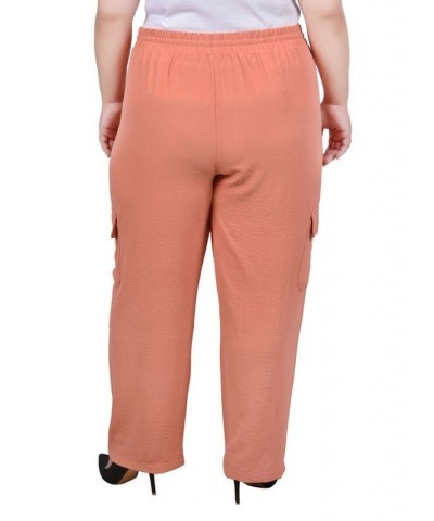 Plus Size Long Pull On Cargo Pants Tawny Orange $14.20 Pants