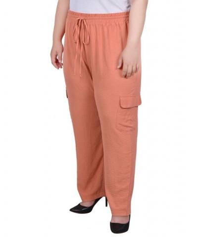 Plus Size Long Pull On Cargo Pants Tawny Orange $14.20 Pants