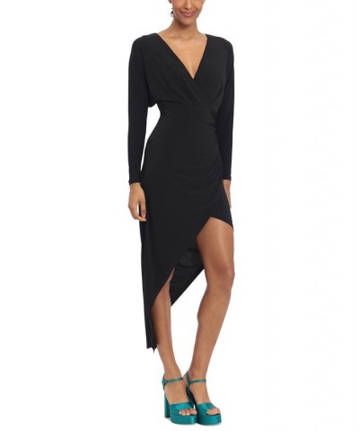 Women's Dolman-Sleeve High-Low Dress Black $63.20 Dresses