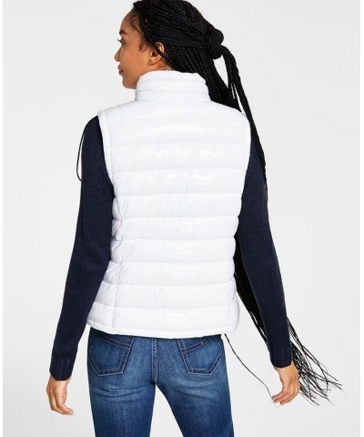 Women's Flag Puffer Vest White $39.07 Jackets