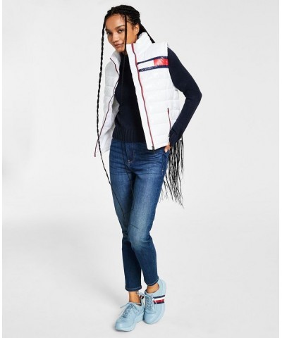 Women's Flag Puffer Vest White $39.07 Jackets