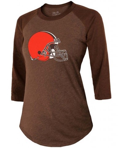 Women's Baker Mayfield Brown Cleveland Browns Player Name Number Tri-Blend 3/4 Sleeve Raglan T-shirt Brown $24.20 Tops