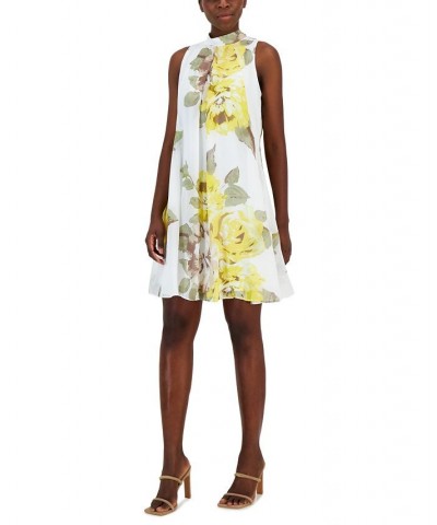 Women's Floral-Print Shift Dress Ivory/yellow $28.90 Dresses