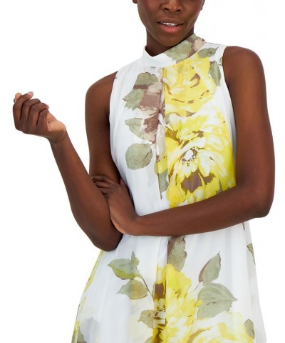 Women's Floral-Print Shift Dress Ivory/yellow $28.90 Dresses