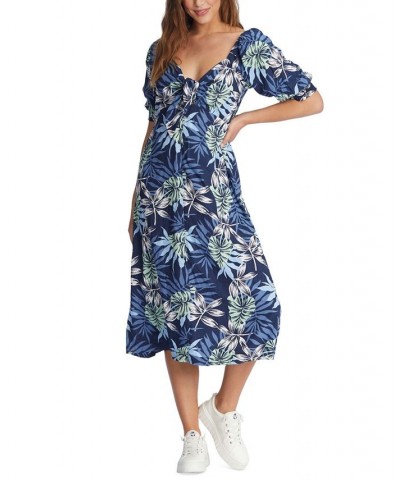 Juniors' Evening Delight Midi Dress Mood Indigo Seaside Tropics $31.92 Dresses