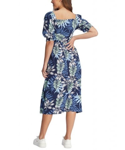 Juniors' Evening Delight Midi Dress Mood Indigo Seaside Tropics $31.92 Dresses