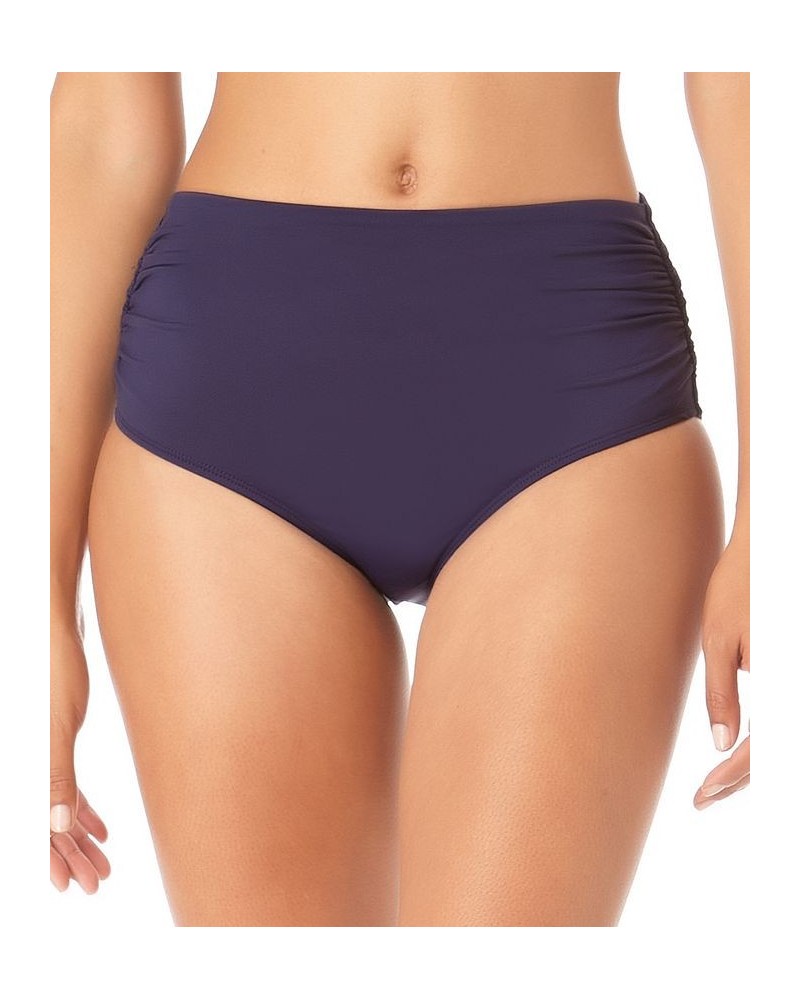 Ruched Tankini & High-Waist Bikini Bottoms Navy $28.00 Swimsuits