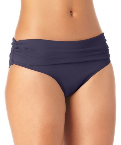 Ruched Tankini & High-Waist Bikini Bottoms Navy $28.00 Swimsuits