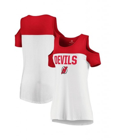 Women's Branded White New Jersey Devils Dedication T-shirt White $15.60 Tops