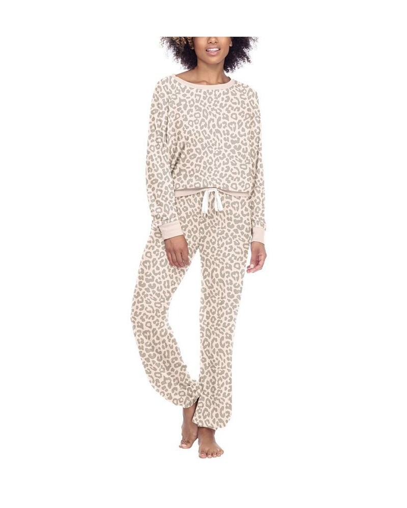 Women's Star Seeker Lounge Set 2 Piece Sugar Cookie Leopard $33.92 Sleepwear