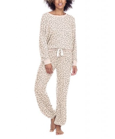 Women's Star Seeker Lounge Set 2 Piece Sugar Cookie Leopard $33.92 Sleepwear