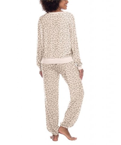 Women's Star Seeker Lounge Set 2 Piece Sugar Cookie Leopard $33.92 Sleepwear