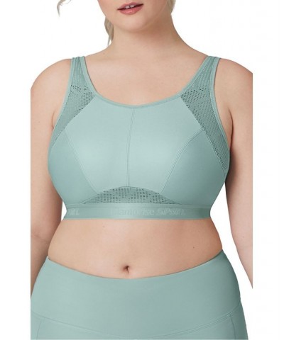 Full Figure Plus Size No-Sweat Mesh Sports Wirefree Bra Green $21.58 Bras