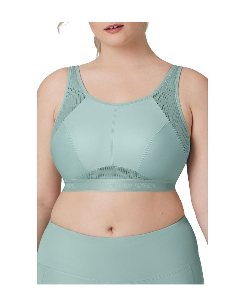 Full Figure Plus Size No-Sweat Mesh Sports Wirefree Bra Green $21.58 Bras