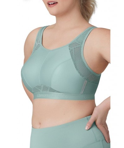 Full Figure Plus Size No-Sweat Mesh Sports Wirefree Bra Green $21.58 Bras