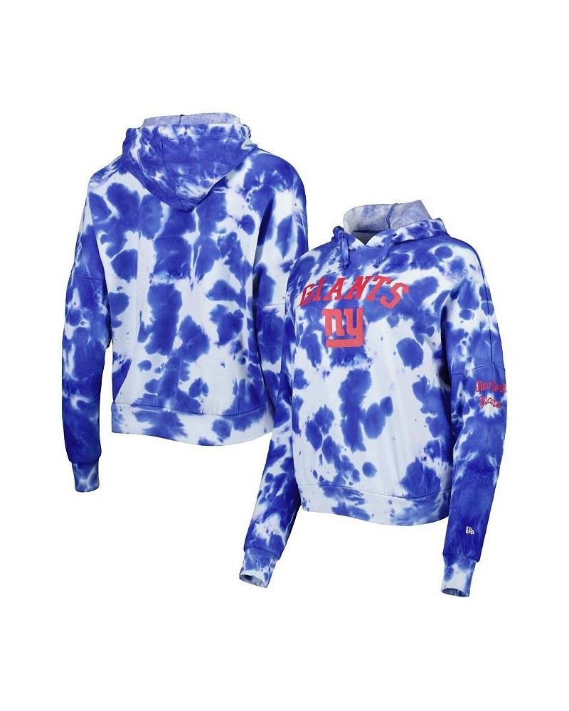 Women's Royal New York Giants Cloud Dye Fleece Pullover Hoodie Royal $43.99 Sweatshirts