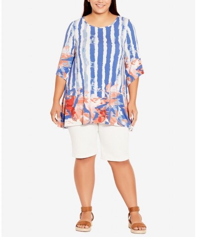 Plus Size Fresh Start Tunic Top Coral Fresh Start $30.60 Tops