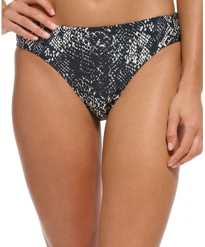 Women's Triangle Halter Bikini Top & Bottoms 2-Tone Snake Black $31.98 Swimsuits