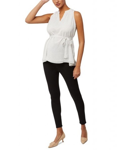 Pleated Maternity Top White $30.24 Tops