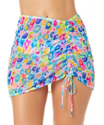 Juniors' Mesh Printed Sarong Swim Skirt Cover-Up Multi $14.35 Swimsuits