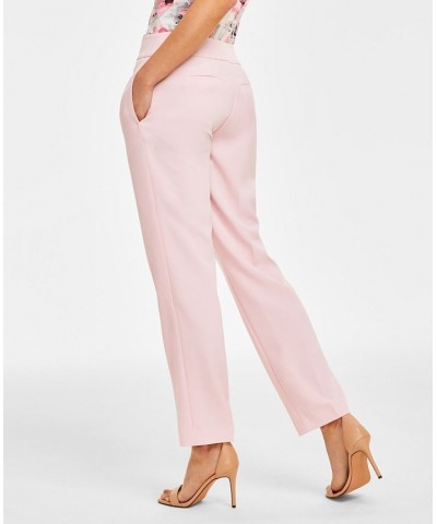 Women's Stretch-Crepe Straight-Leg Pants Tutu Pink $21.56 Pants