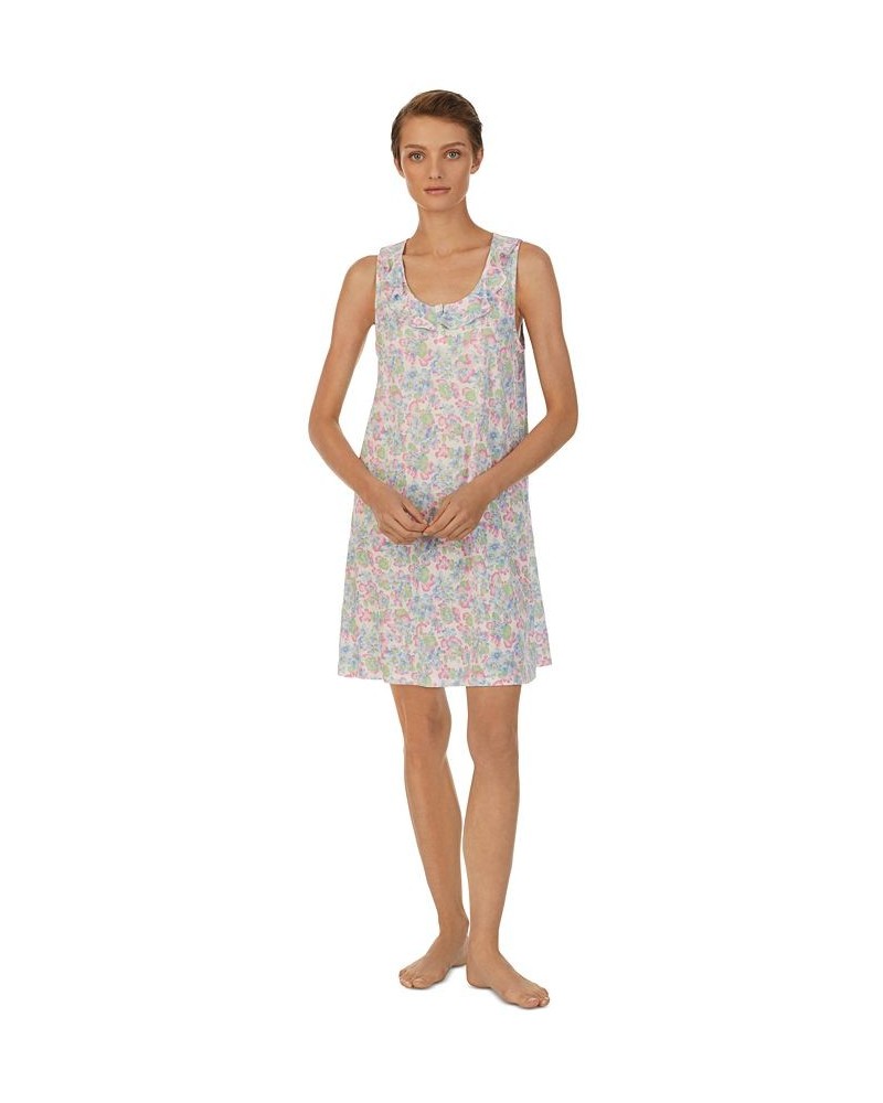 Women's Ruffled Floral Nightgown Red $18.29 Sleepwear