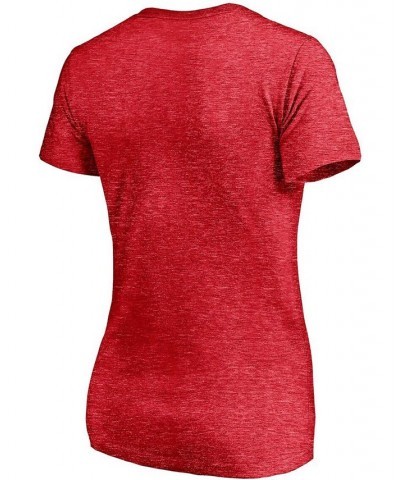 Women's Heathered Red Washington Nationals Old Time Favorite V-Neck T-shirt Heathered Red $23.99 Tops