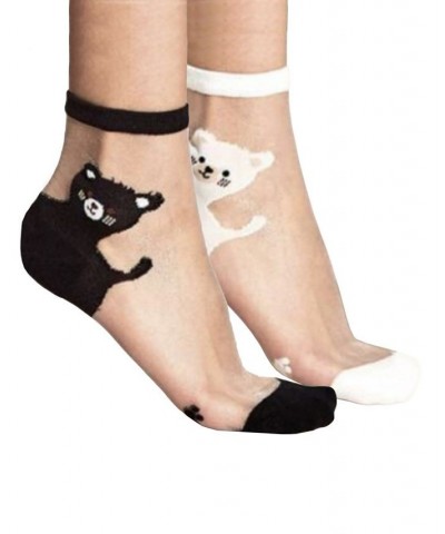Women's Sheer Cats Two Pair Pack Socks $12.98 Socks