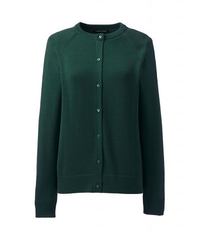 School Uniform Women's Cotton Modal Cardigan Sweater Evergreen $30.57 Sweaters