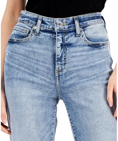 Women's High Rise Ripped Straight-Leg Jeans Light Indigo $18.87 Jeans