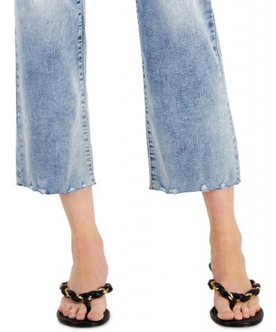 Women's High Rise Ripped Straight-Leg Jeans Light Indigo $18.87 Jeans