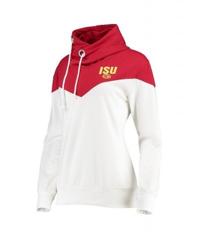 Women's Iowa State Cyclones Old School Arrow Blocked Cowl Neck Tri-Blend Pullover Hoodie White, Crimson $27.95 Sweatshirts