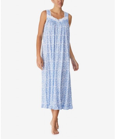 Women's Ballet Nightgown with Lace Trim Blue Floral $34.44 Sleepwear