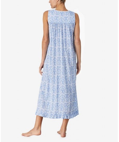 Women's Ballet Nightgown with Lace Trim Blue Floral $34.44 Sleepwear