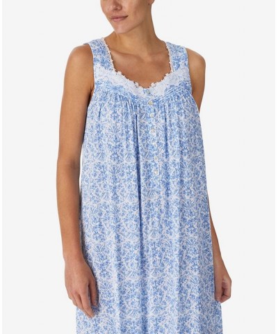 Women's Ballet Nightgown with Lace Trim Blue Floral $34.44 Sleepwear