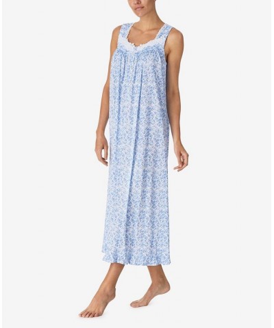 Women's Ballet Nightgown with Lace Trim Blue Floral $34.44 Sleepwear