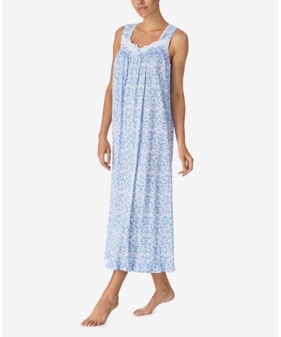 Women's Ballet Nightgown with Lace Trim Blue Floral $34.44 Sleepwear