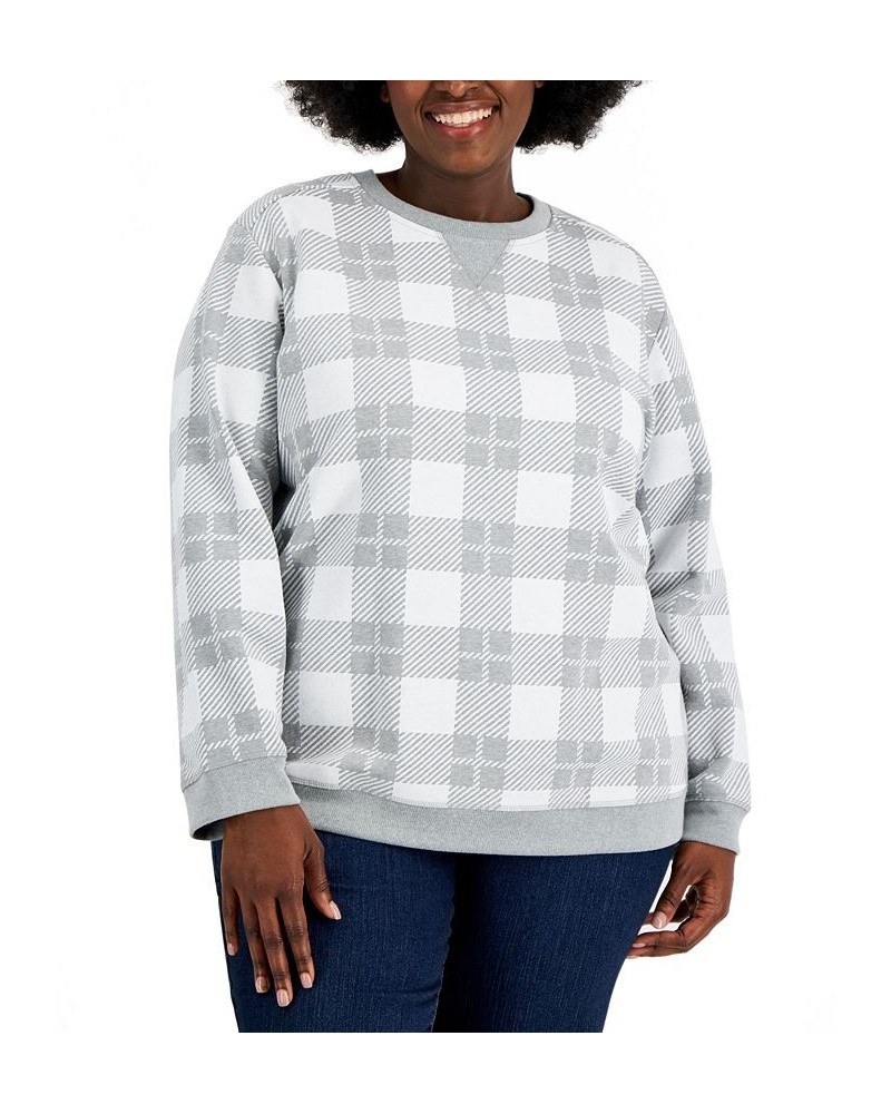 Plus Size Printed Sweatshirt Gray $10.99 Sweatshirts