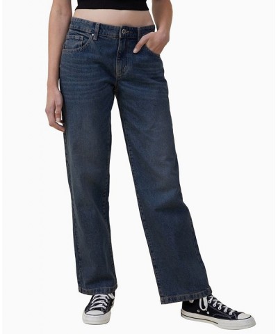 Women's Low Rise Straight Jeans Logans Blue $35.00 Jeans