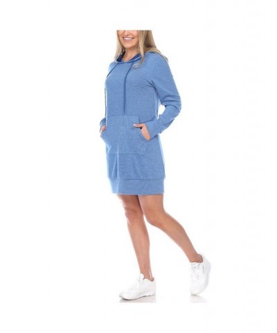 Women's Hoodie Sweatshirt Dress Blue $28.56 Dresses