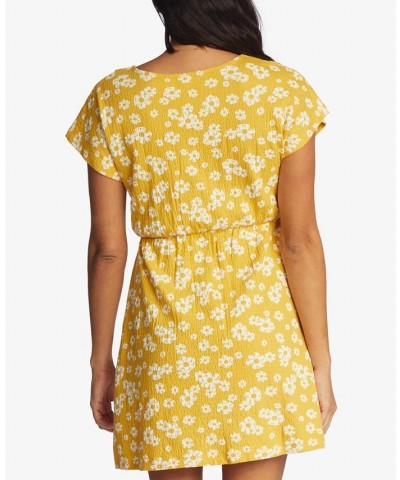 Juniors' Simple Thoughts Mini Dress Yolk Yellow Flower Power Ditsy $18.00 Dresses