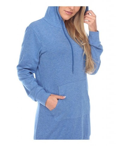 Women's Hoodie Sweatshirt Dress Blue $28.56 Dresses
