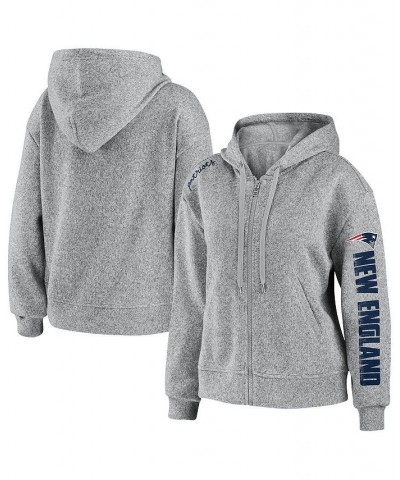 Women's Heathered Gray New England Patriots Full-Zip Hoodie Heathered Gray $39.41 Sweatshirts