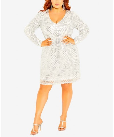 Trendy Plus Size Bright Lights Dress White $55.60 Dresses
