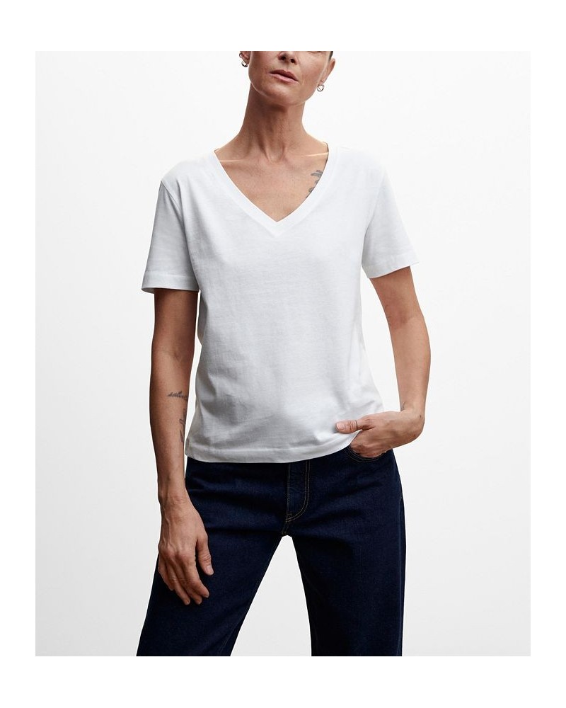 Women's Essential Cotton-Blend T-shirt White $13.77 Tops