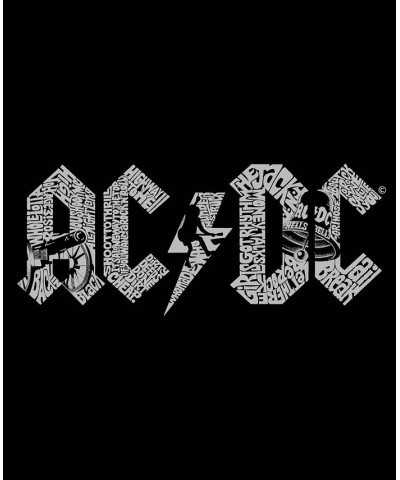 Women's Long Sleeve Word Art ACDC T-shirt Black $14.80 Tops