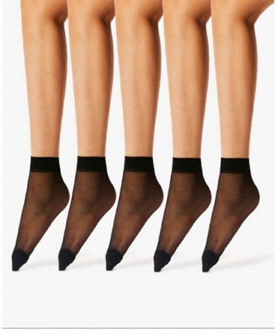 Women's Sheer Ankle Five Pack Black $12.32 Socks